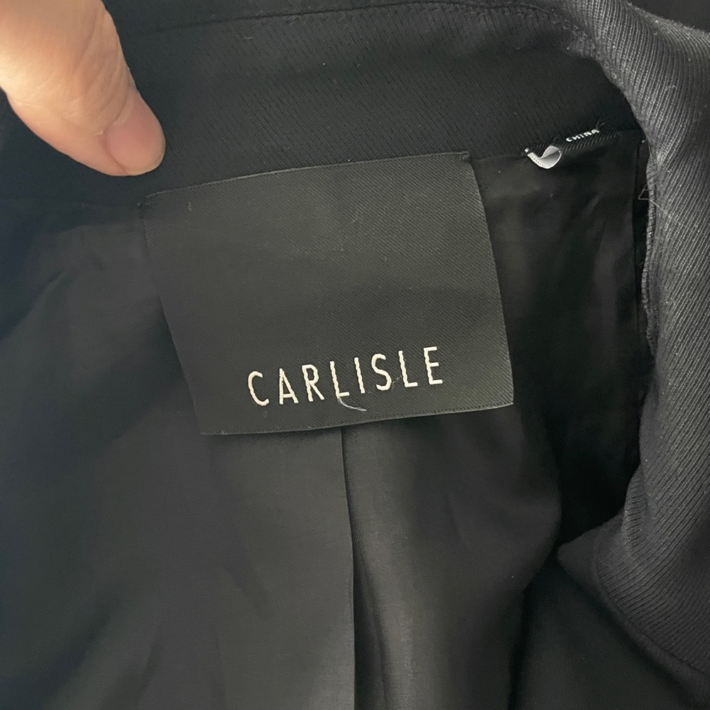 Carlisle Black Trench Coat with Belted Waist - Picture 12 of 15